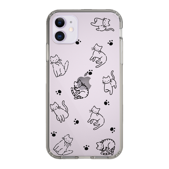 Slim Protection Case［ Original - CASEPLAY Cat All-over Pattern - black ］