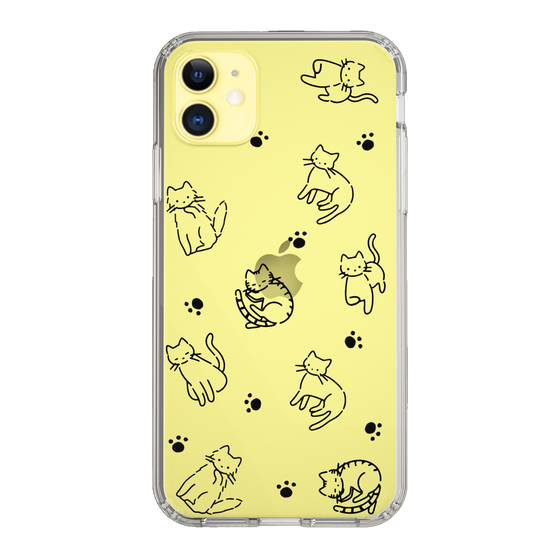 Slim Protection Case［ Original - CASEPLAY Cat All-over Pattern - black ］