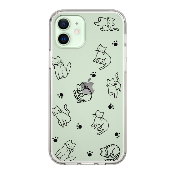 Slim Protection Case［ Original - CASEPLAY Cat All-over Pattern - black ］