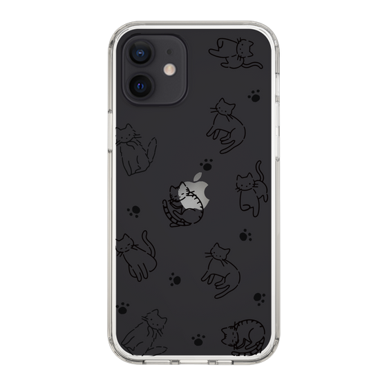 Slim Protection Case［ Original - CASEPLAY Cat All-over Pattern - black ］