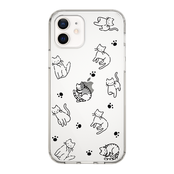 Slim Protection Case［ Original - CASEPLAY Cat All-over Pattern - black ］