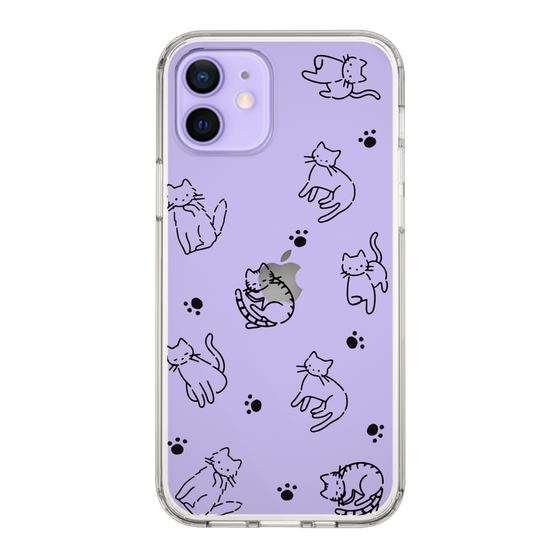Slim Protection Case［ Original - CASEPLAY Cat All-over Pattern - black ］