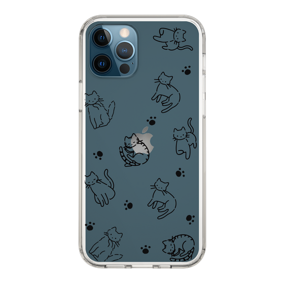 Slim Protection Case［ Original - CASEPLAY Cat All-over Pattern - black ］
