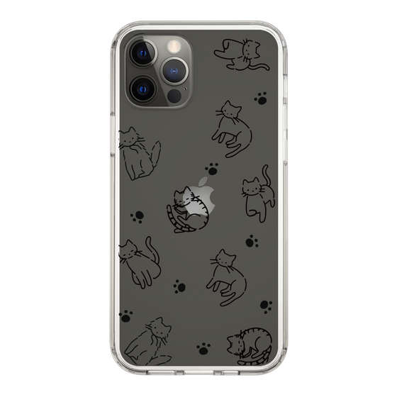 Slim Protection Case［ Original - CASEPLAY Cat All-over Pattern - black ］