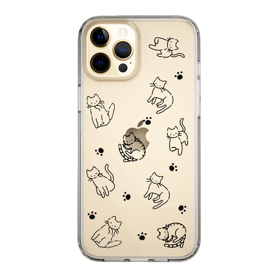 Slim Protection Case［ Original - CASEPLAY Cat All-over Pattern - black ］