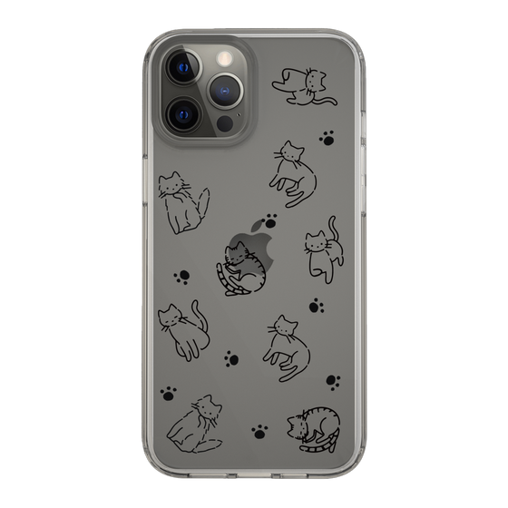 Slim Protection Case［ Original - CASEPLAY Cat All-over Pattern - black ］