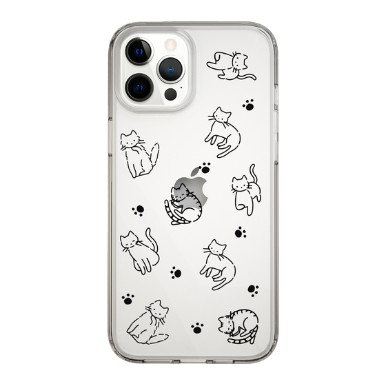 Slim Protection Case［ Original - CASEPLAY Cat All-over Pattern - black ］