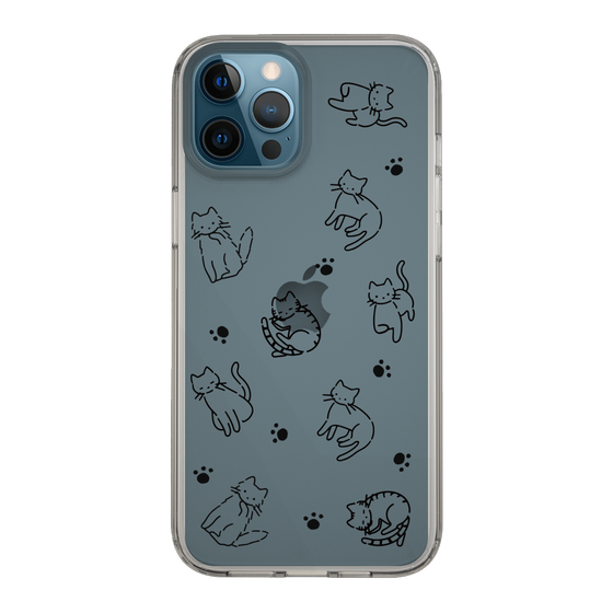 Slim Protection Case［ Original - CASEPLAY Cat All-over Pattern - black ］