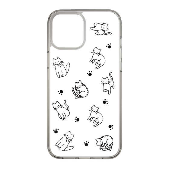 Slim Protection Case［ Original - CASEPLAY Cat All-over Pattern - black ］
