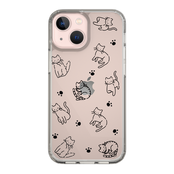 Slim Protection Case［ Original - CASEPLAY Cat All-over Pattern - black ］
