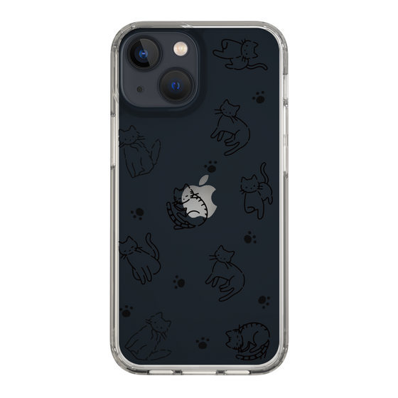 Slim Protection Case［ Original - CASEPLAY Cat All-over Pattern - black ］