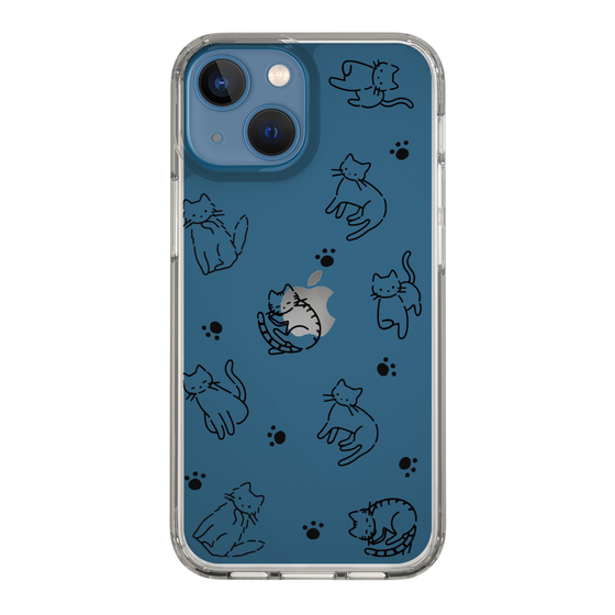 Slim Protection Case［ Original - CASEPLAY Cat All-over Pattern - black ］