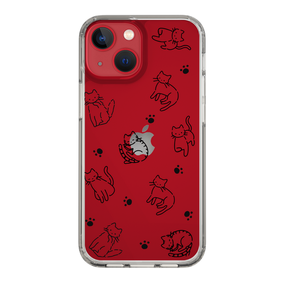 Slim Protection Case［ Original - CASEPLAY Cat All-over Pattern - black ］