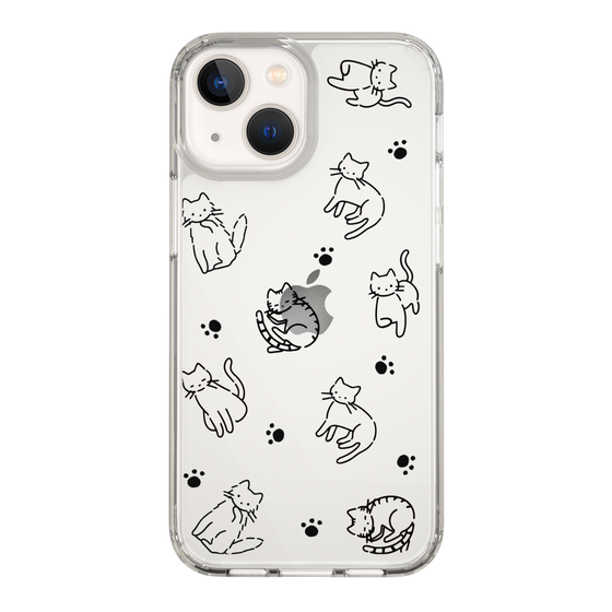 Slim Protection Case［ Original - CASEPLAY Cat All-over Pattern - black ］