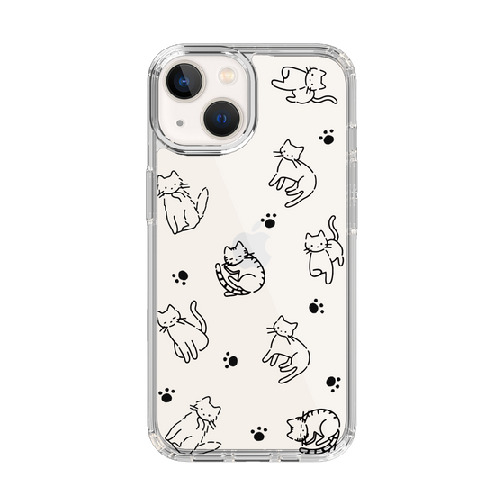 Slim Protection Case［ Original - CASEPLAY Cat All-over Pattern - black ］