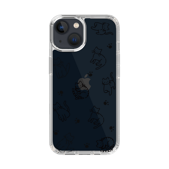 Slim Protection Case［ Original - CASEPLAY Cat All-over Pattern - black ］