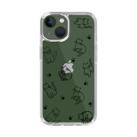 Slim Protection Case［ Original - CASEPLAY Cat All-over Pattern - black ］