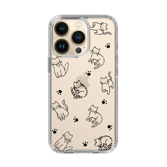 Slim Protection Case［ Original - CASEPLAY Cat All-over Pattern - black ］