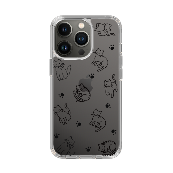 Slim Protection Case［ Original - CASEPLAY Cat All-over Pattern - black ］
