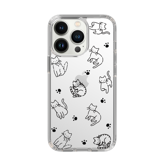 Slim Protection Case［ Original - CASEPLAY Cat All-over Pattern - black ］