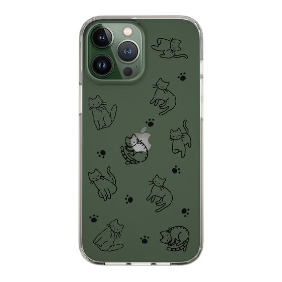 Slim Protection Case［ Original - CASEPLAY Cat All-over Pattern - black ］