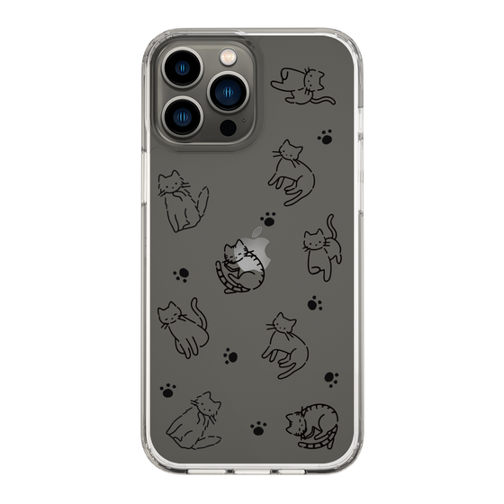 Slim Protection Case［ Original - CASEPLAY Cat All-over Pattern - black ］
