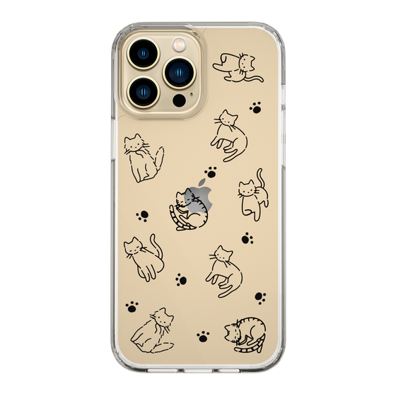 Slim Protection Case［ Original - CASEPLAY Cat All-over Pattern - black ］