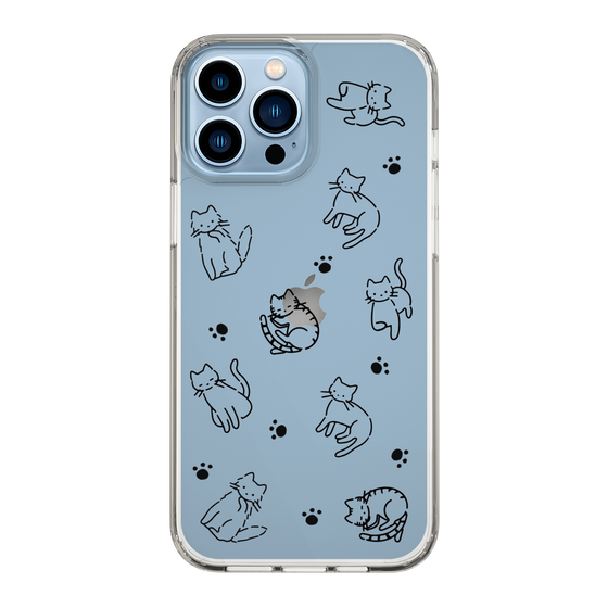 Slim Protection Case［ Original - CASEPLAY Cat All-over Pattern - black ］
