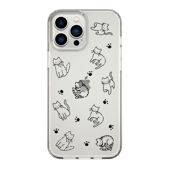 Slim Protection Case［ Original - CASEPLAY Cat All-over Pattern - black ］