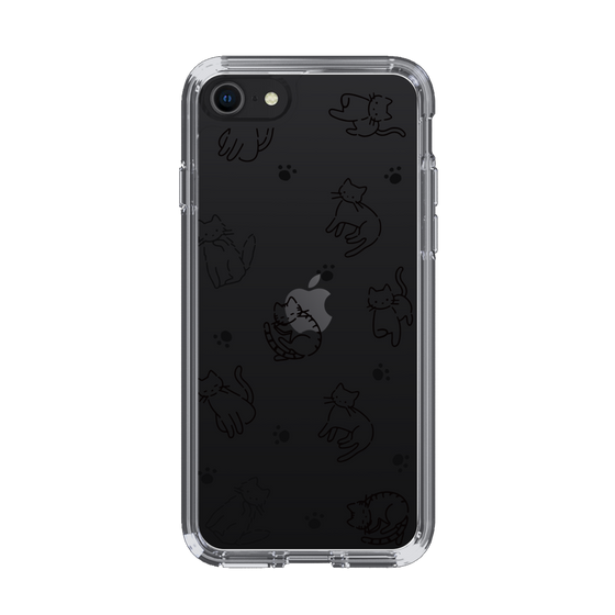 Slim Protection Case［ Original - CASEPLAY Cat All-over Pattern - black ］