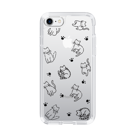 Slim Protection Case［ Original - CASEPLAY Cat All-over Pattern - black ］