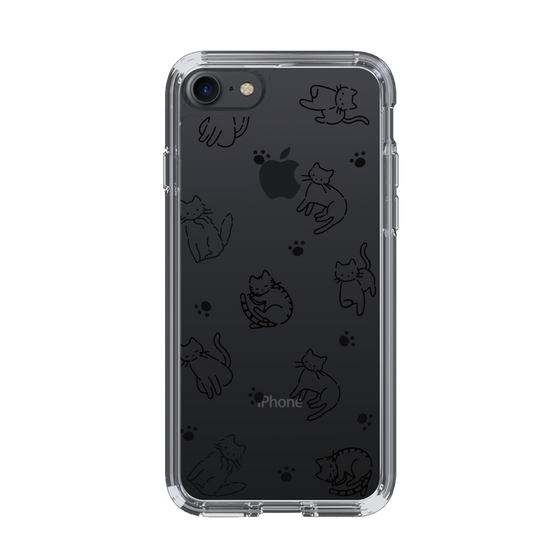 Slim Protection Case［ Original - CASEPLAY Cat All-over Pattern - black ］