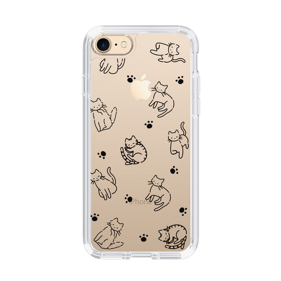 Slim Protection Case［ Original - CASEPLAY Cat All-over Pattern - black ］