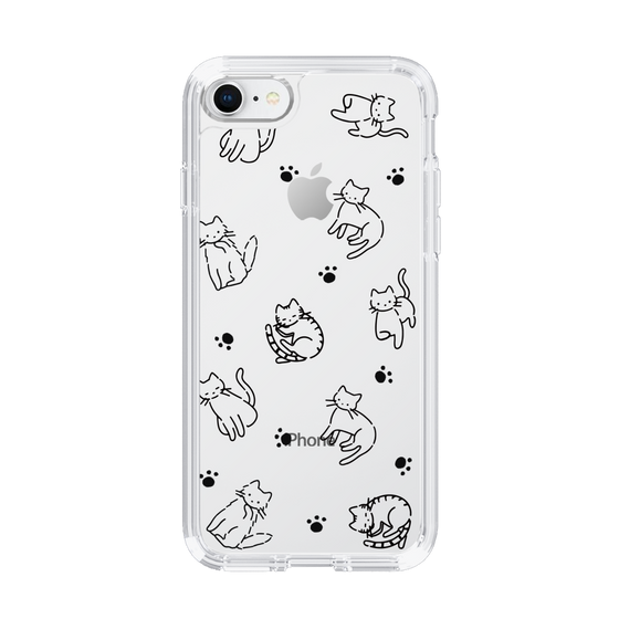 Slim Protection Case［ Original - CASEPLAY Cat All-over Pattern - black ］