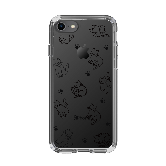 Slim Protection Case［ Original - CASEPLAY Cat All-over Pattern - black ］