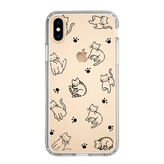 Slim Protection Case［ Original - CASEPLAY Cat All-over Pattern - black ］