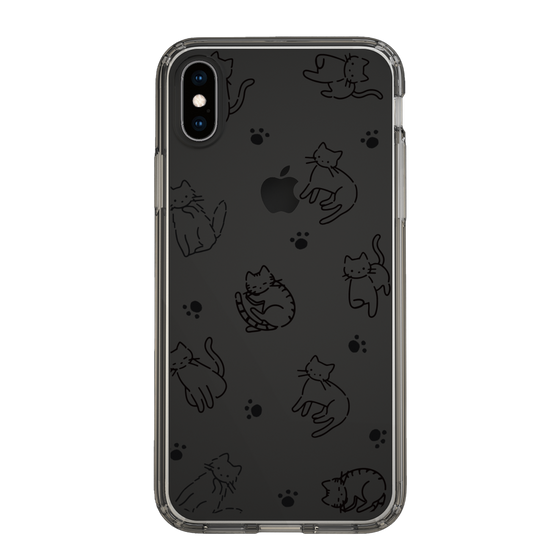 Slim Protection Case［ Original - CASEPLAY Cat All-over Pattern - black ］