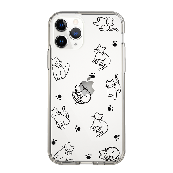 Slim Protection Case［ Original - CASEPLAY Cat All-over Pattern - black ］