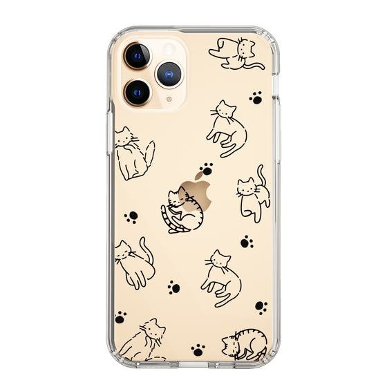Slim Protection Case［ Original - CASEPLAY Cat All-over Pattern - black ］