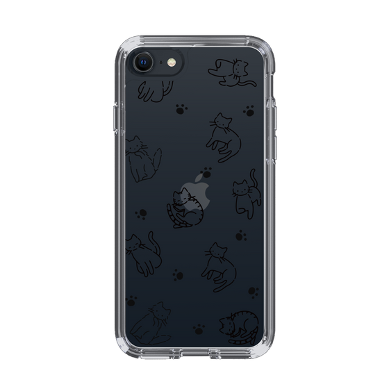 Slim Protection Case［ Original - CASEPLAY Cat All-over Pattern - black ］