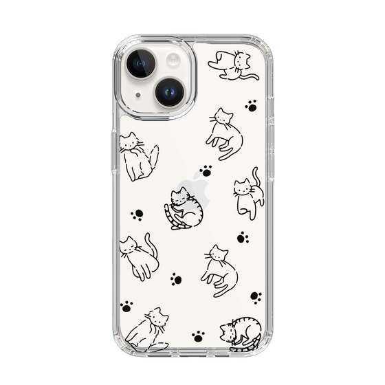 Slim Protection Case［ Original - CASEPLAY Cat All-over Pattern - black ］