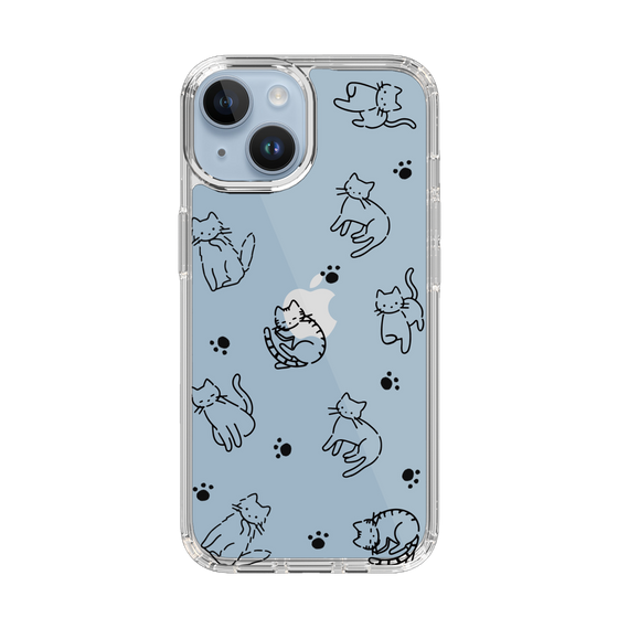 Slim Protection Case［ Original - CASEPLAY Cat All-over Pattern - black ］