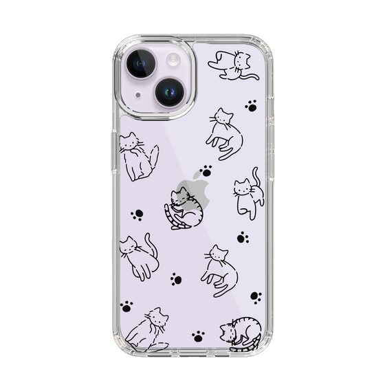 Slim Protection Case［ Original - CASEPLAY Cat All-over Pattern - black ］