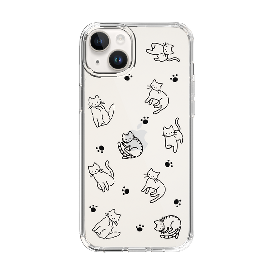 Slim Protection Case［ Original - CASEPLAY Cat All-over Pattern - black ］