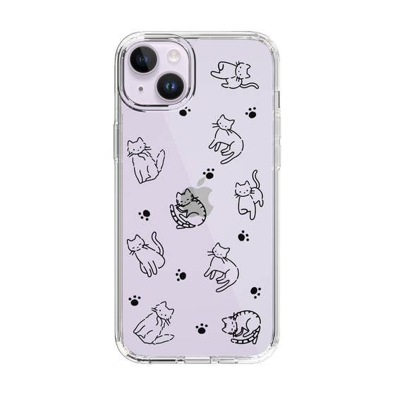 Slim Protection Case［ Original - CASEPLAY Cat All-over Pattern - black ］