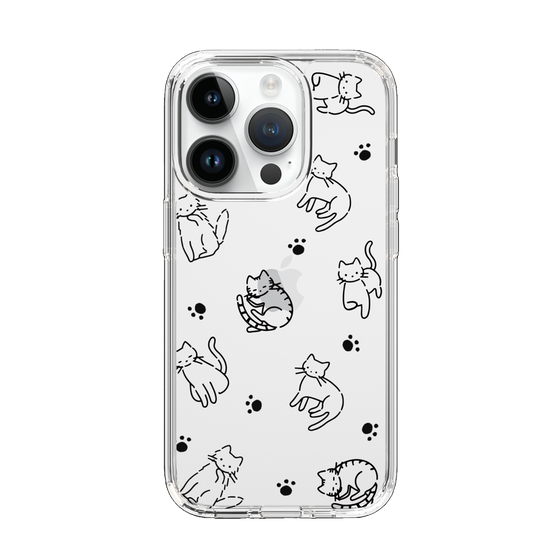 Slim Protection Case［ Original - CASEPLAY Cat All-over Pattern - black ］