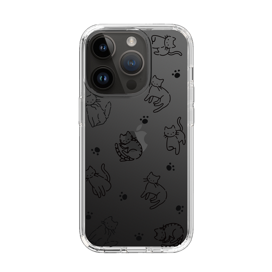 Slim Protection Case［ Original - CASEPLAY Cat All-over Pattern - black ］