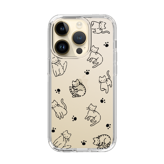 Slim Protection Case［ Original - CASEPLAY Cat All-over Pattern - black ］