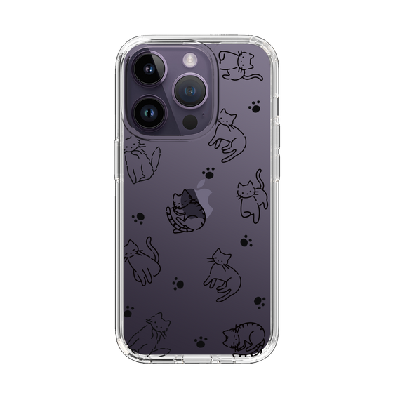 Slim Protection Case［ Original - CASEPLAY Cat All-over Pattern - black ］