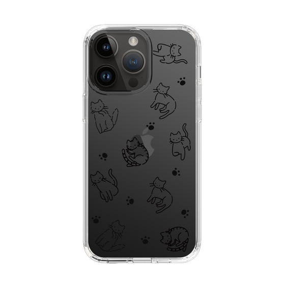 Slim Protection Case［ Original - CASEPLAY Cat All-over Pattern - black ］